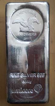 5 Kilogramm Silber Umicore/Andorra Münzbarren 5 Kilogramm Silber Umicore/Andorra Münzbarren