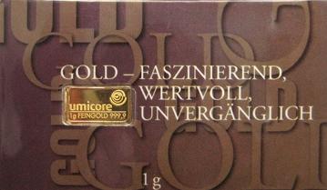 1 g Gold Goldbarren Faszination 1 g Gold Goldbarren Faszination