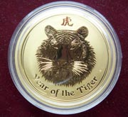 1/2 Unze Gold Australien Lunar II Tiger 2010