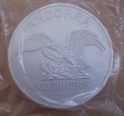 100 Unzen Silberm�nze Andorra Eagle 2010