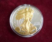 1 Unze Silber American Eagle 2010 teilvergoldet